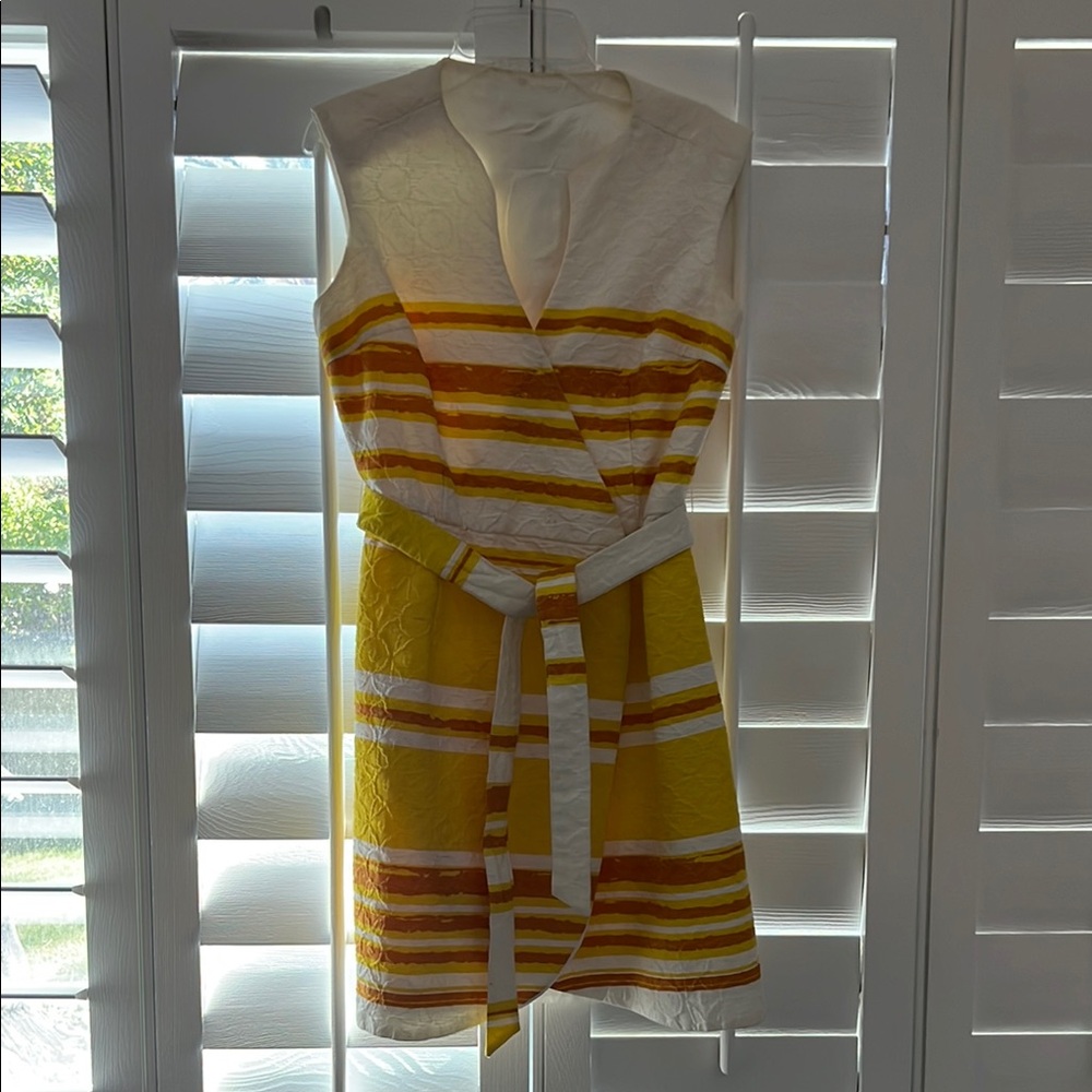 Trina Turk Cream Sundress Sleeveless V-Neck Mini